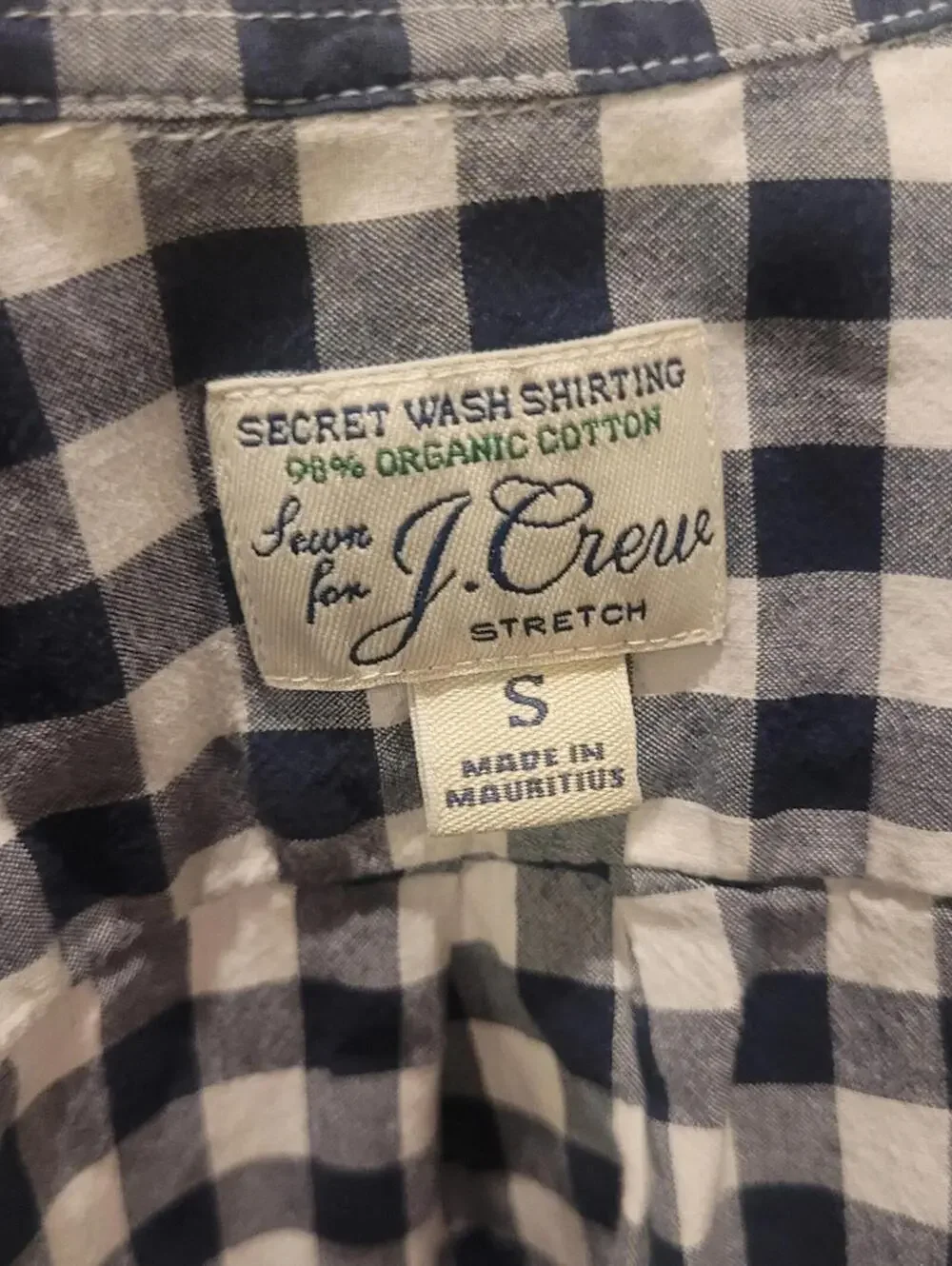 J. CREW STRETCH Classic Black and White Checkered Men's Shirt Sz S